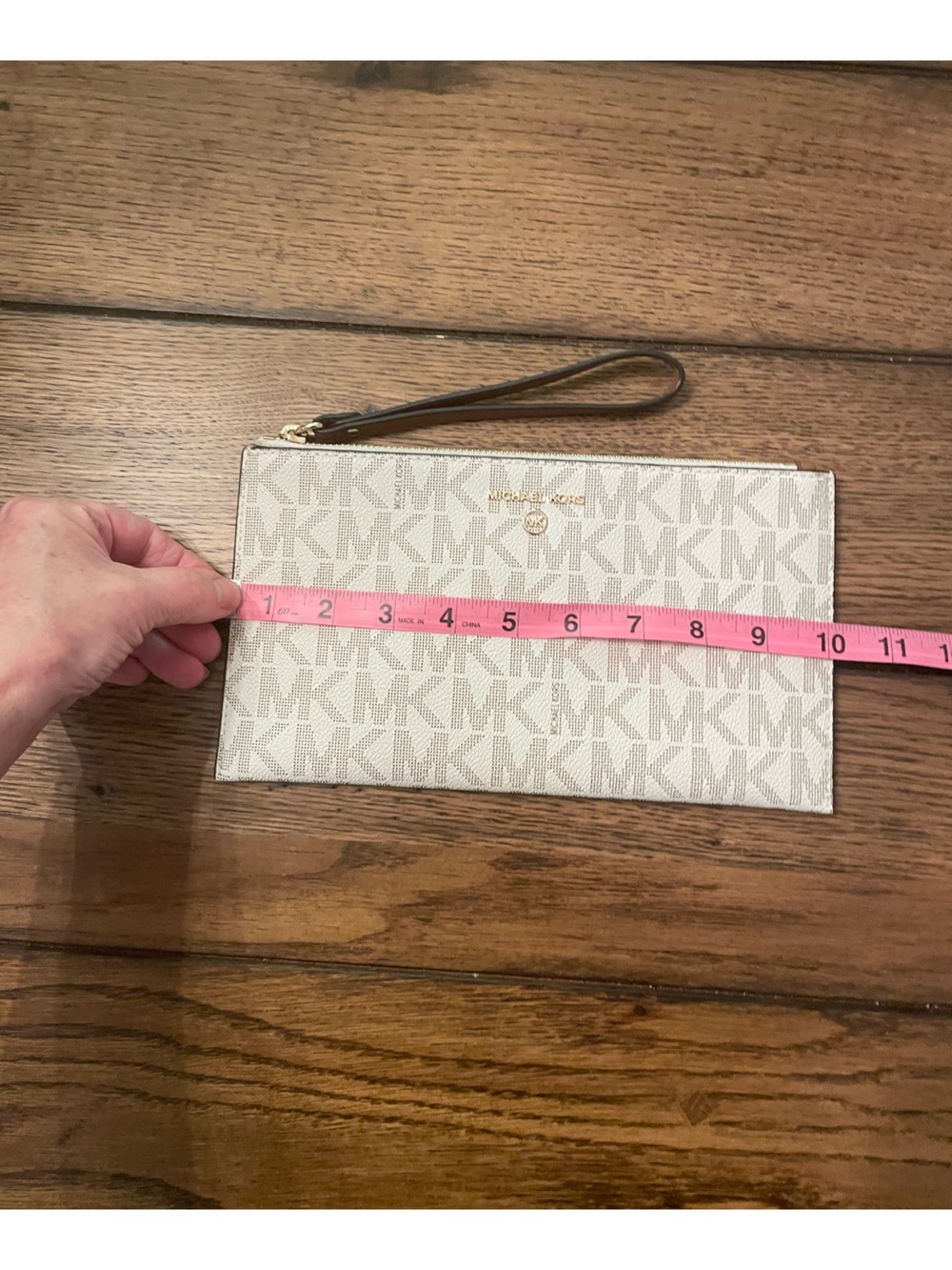 NWOT Michael Kors MK Jet Set Wristlet Clutch Wallet Tan Leather Strap - Picture 5 of 7